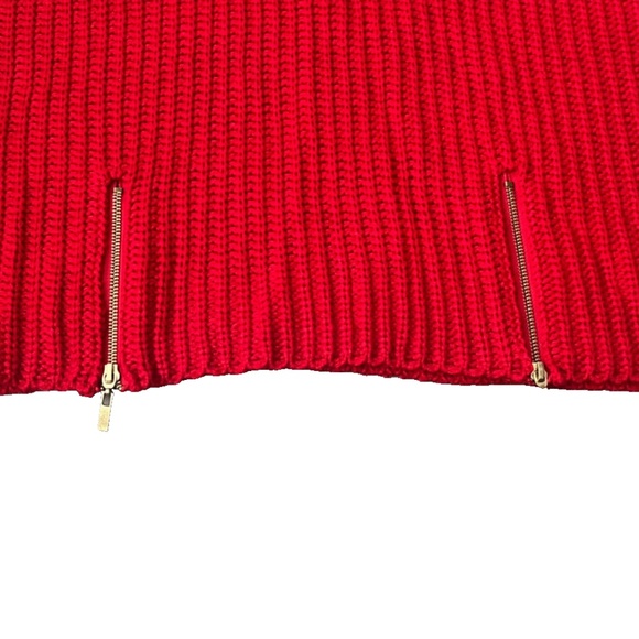(NWT) Modamix Women's Red Cowl Neck Zip Front Long Sleeve Sweater Plus Size 2X - Picture 6 of 9